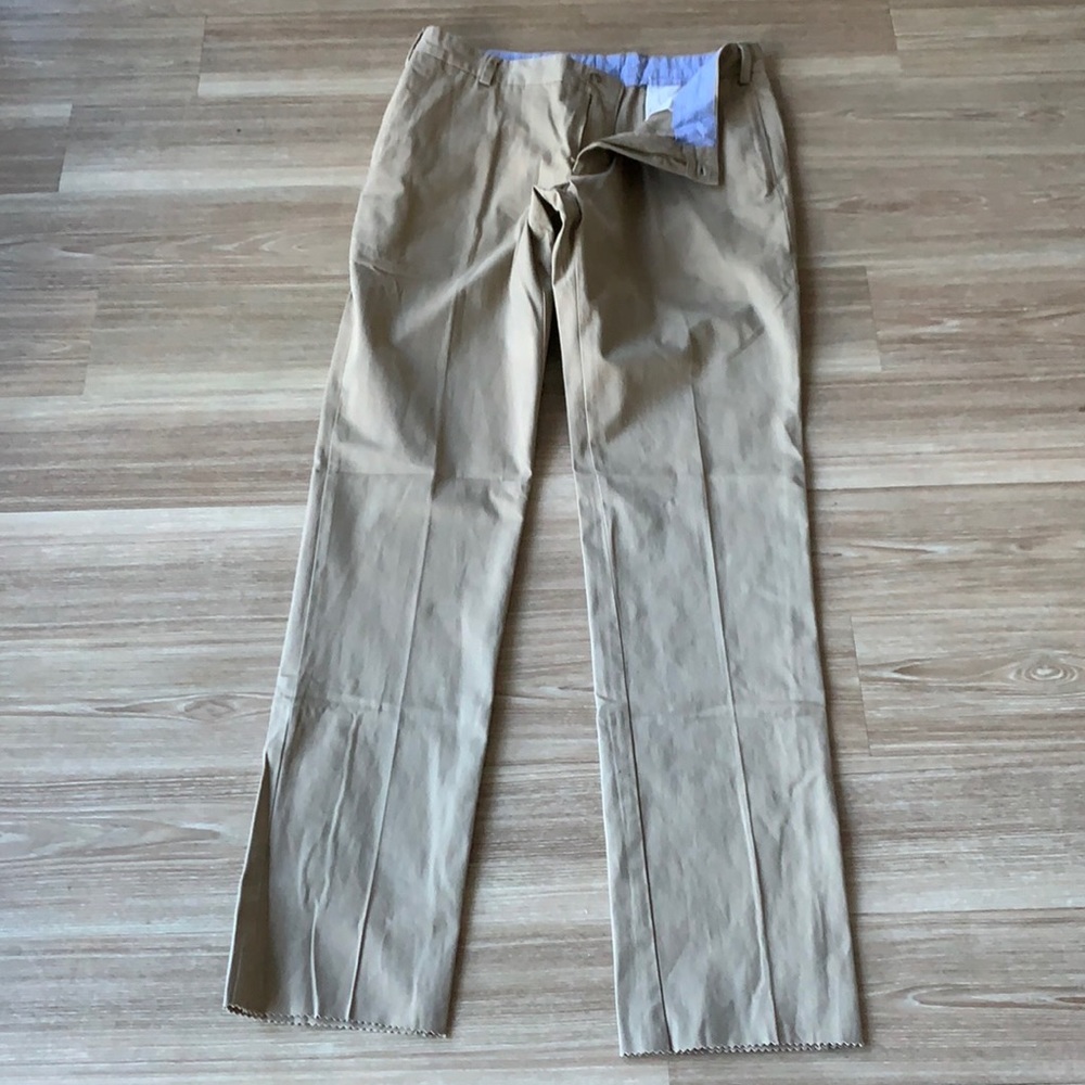 Frank’s pants Plain front trim fit ( tall inseam) made in USA unhemmed trouser